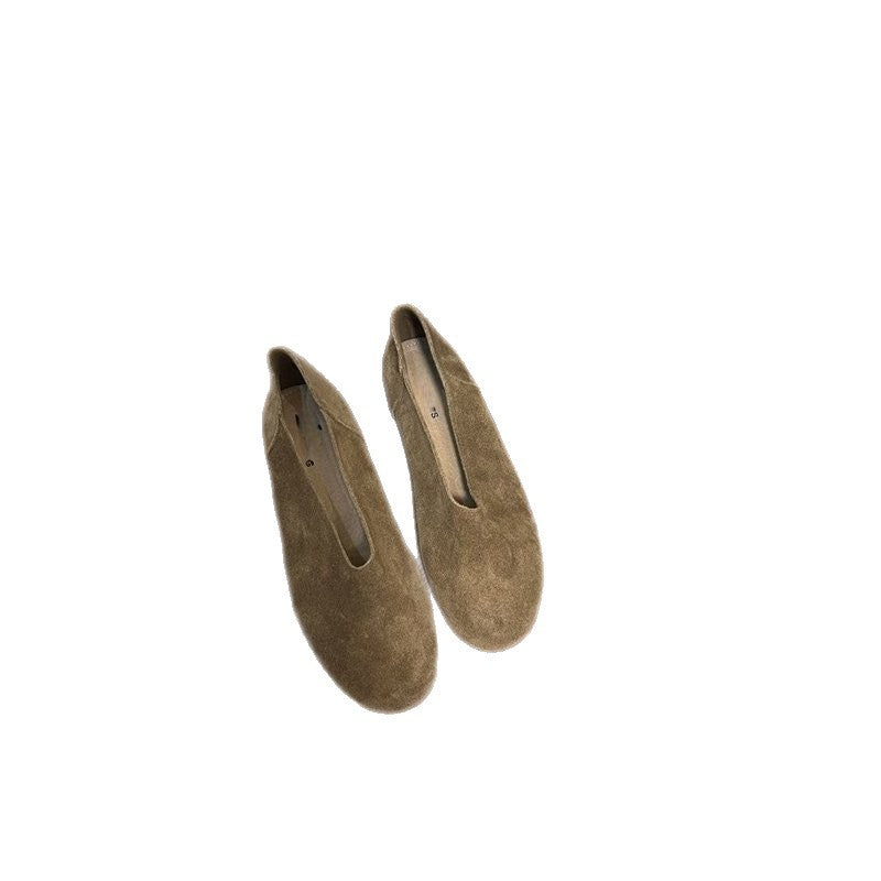 Damen elegante Slipper aus weichem Veloursleder EB