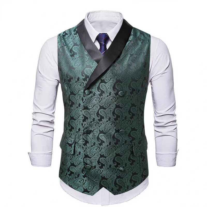 Herren elegante und luxuriöse Samtweste mit kunstvollem Muster EB