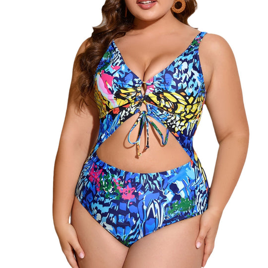 Damen Modischer Badeanzug mit raffiniertem Schnitt EB