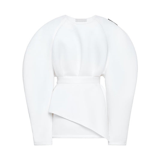 Damen modischer Sweatshirt mit Ballonärmeln EB