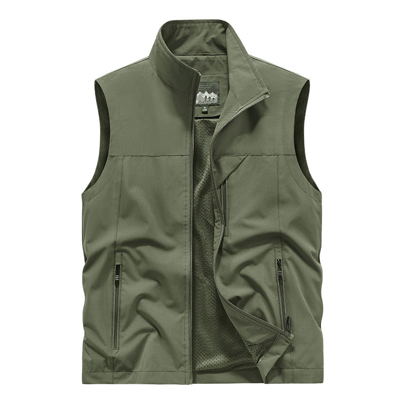 Herren Atmungsaktive Softshell-Outdoorweste mit Mesh‑Innenfutter und Reißverschlusstaschen EB