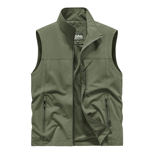 Herren Atmungsaktive Softshell-Outdoorweste mit Mesh‑Innenfutter und Reißverschlusstaschen EB