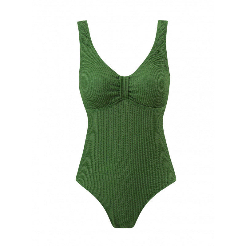 Damen Einteiler Badeanzug mit figurformendem Design und attraktivem Rüschendetail EB