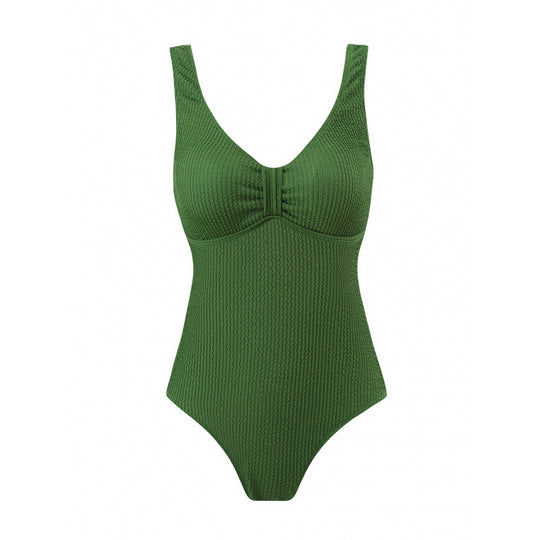 Damen Einteiler Badeanzug mit figurformendem Design und attraktivem Rüschendetail EB