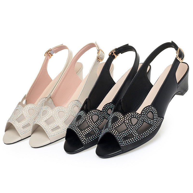 Damen Sling-Pumps mit elegantem Riemen und funkelndem Strassbesatz EB