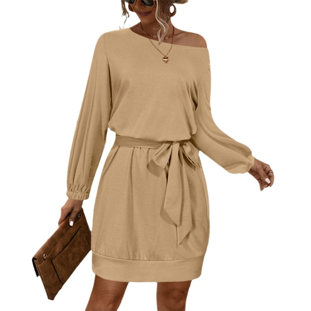 Damen lockeres Minikleid mit schickem Taillengürtel und lässigem Schnitt EB