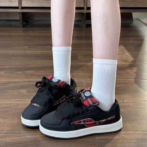 Damen Sportliche Sneaker mit kariertem Detail und rutschfester Sohle EB