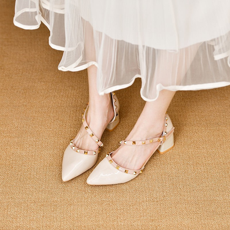 Damen Elegante Strapschuhe mit dekorativen Nieten EB