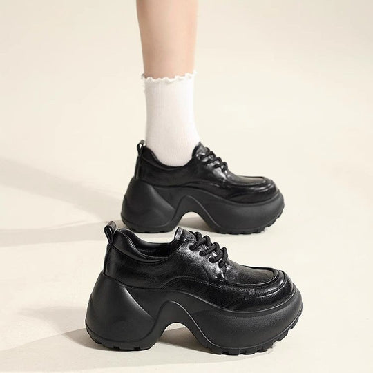 Damen Trendige Chunky Schnürschuhe mit ausgeprägter Sohle EB
