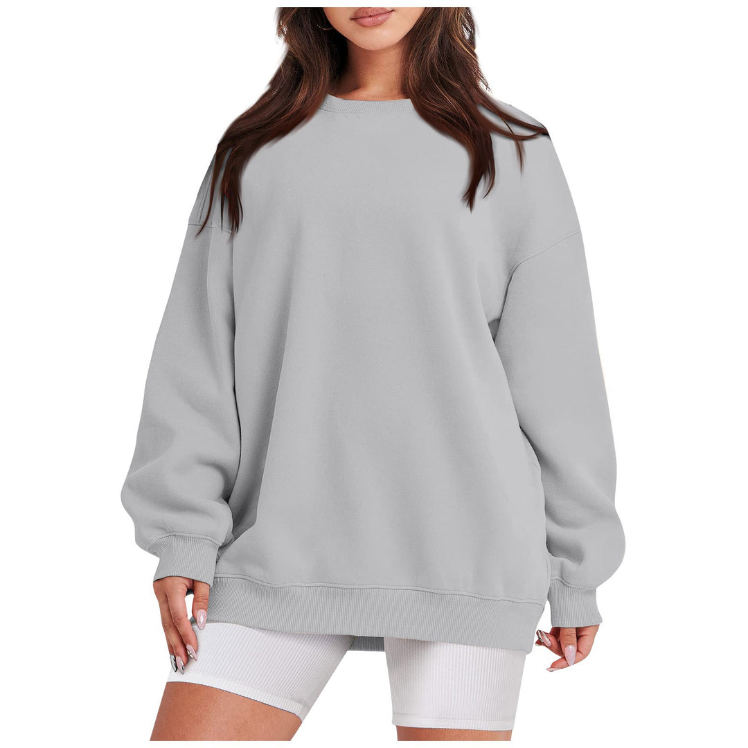 Damen nan Longline-College-Sweatshirt mit geripptem Saum, Raglanärmeln und angerauter Innenseite EB