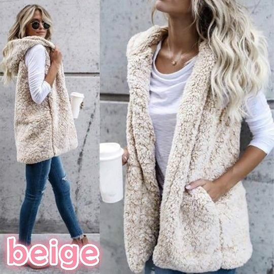 Damen Zarte Fleece-Weste mit praktischen Taschen und offenem Schnitt EB