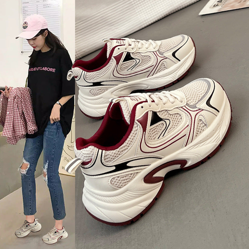 Damen Sportliche Sneakers mit stoßdämpfendem Obermaterial und atmungsaktiver Mesh-Oberfläche EB