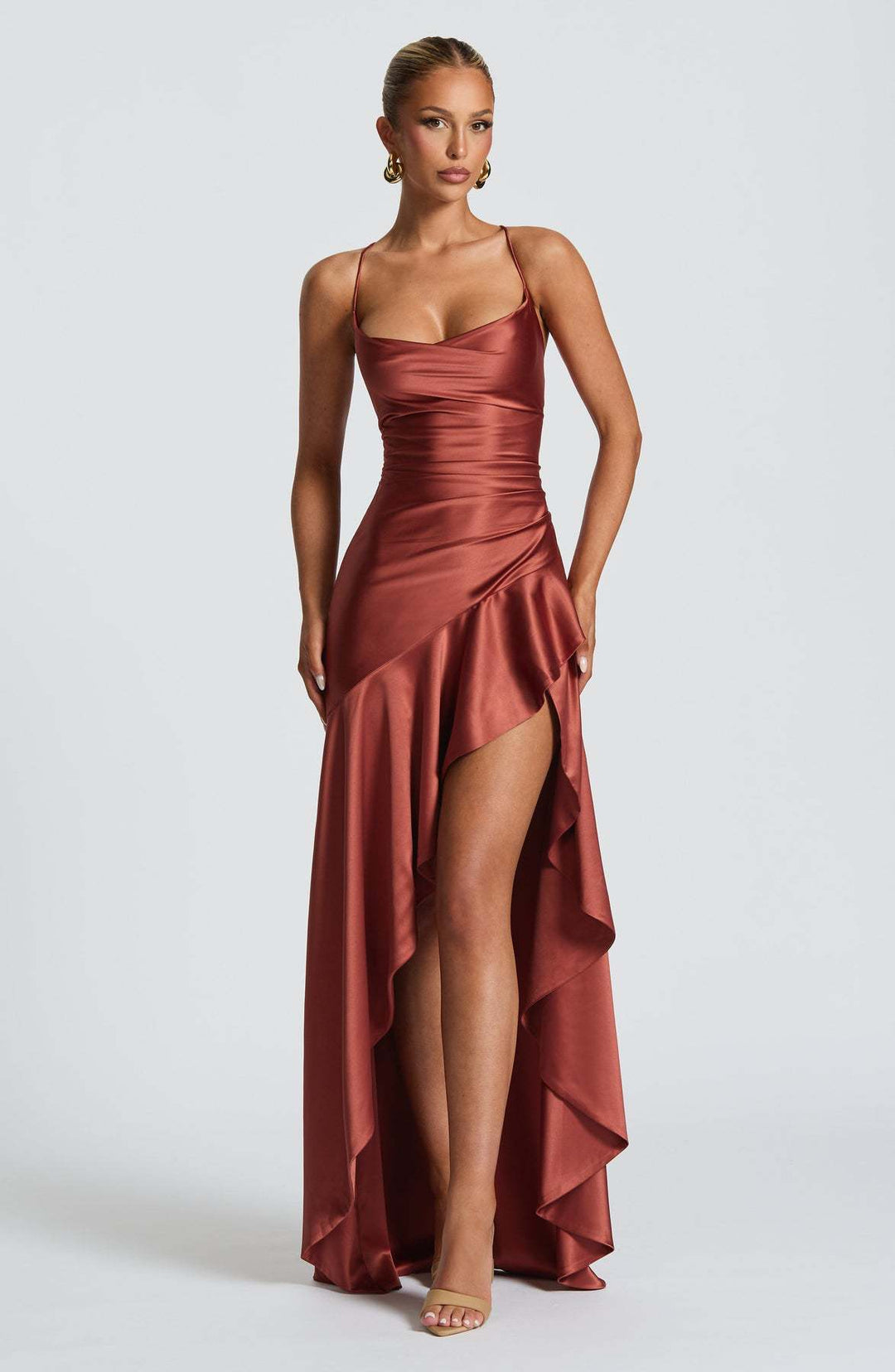 EB | Maxi Kleid Pflaume Braun