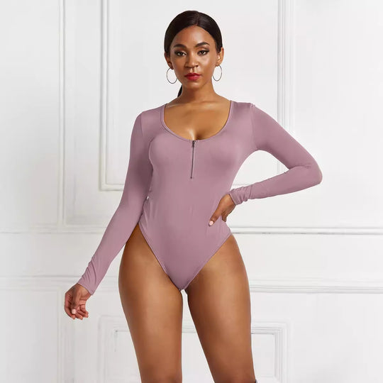 Damen Eleganter Langarmbody aus angenehmem Stretchmaterial EB