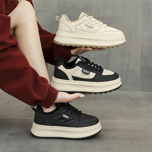 Damen Modische Sneakers mit wärmendem Fleecefutter und rutschfester Sohle EB