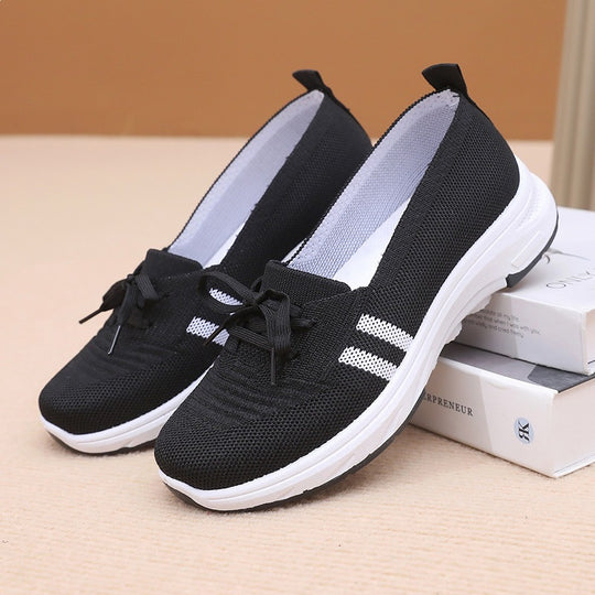 Damen Bequeme Slip-On Sneakers mit modischem Schleifendetail EB