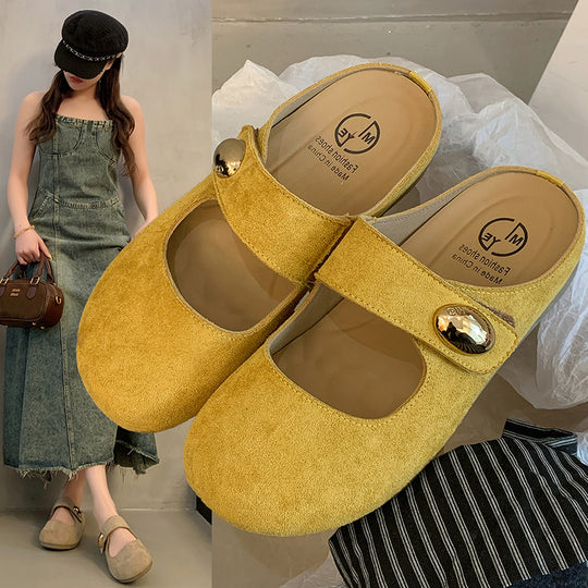 Damen Bequeme Clogs mit elegantem Riemen und modischer Verzierung EB