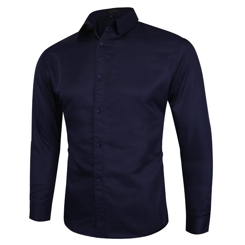 Herren nan Slim-Fit Businesshemd mit Kentkragen Stretchkomfort und bügelleichter Baumwollmischung EB