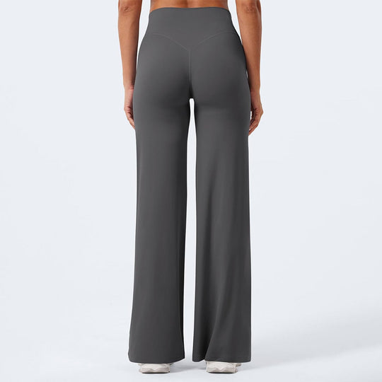 Damen nan hochgeschnittene formende Loungehose mit weitem Schlag und nahtlosem Komfortbund EB