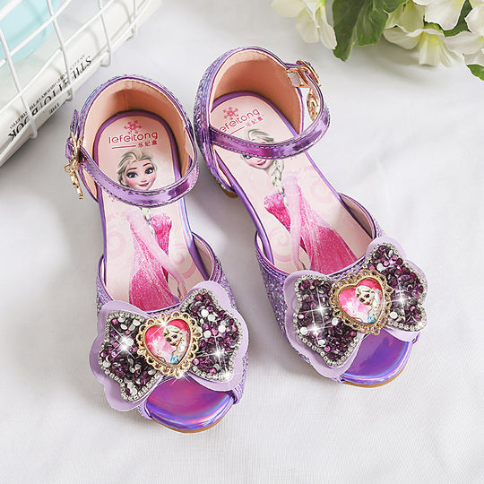 Mädchen Glitzernde Prinzessinnen Ballerinas mit dekorativem Blumenmotiv EB