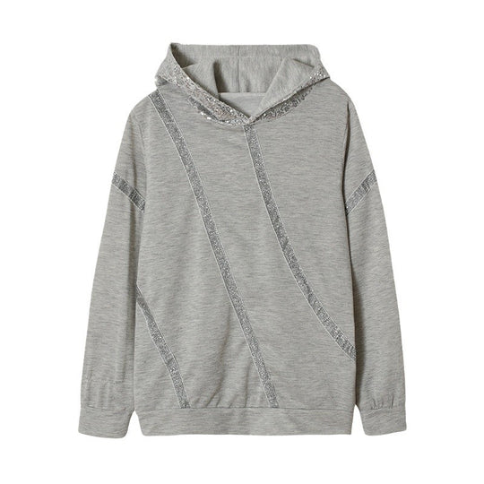 Damen Hoodie mit Glitzerakzenten und modernem Schnitt EB