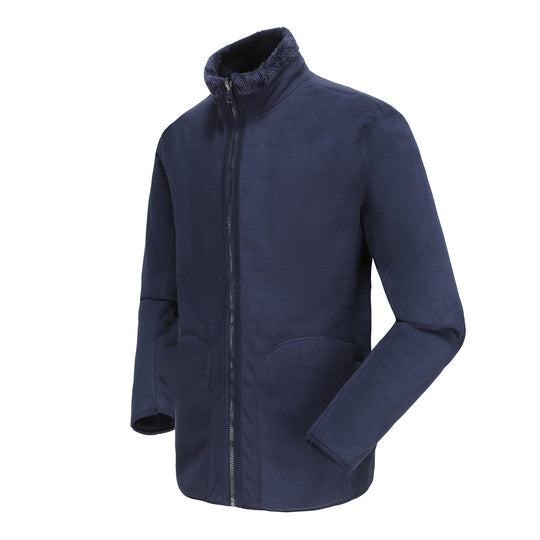 Damen nan kuschelige Fleecejacke mit hohem Stehkragen, durchgehendem Reißverschluss und figurformenden Nähten EB
