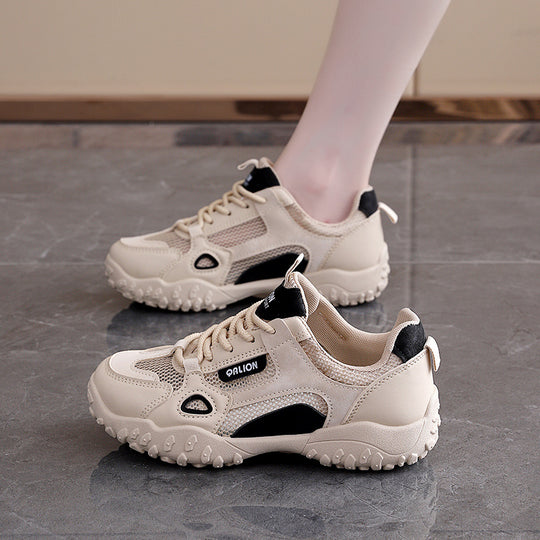 Damen Sportliche Freizeitsneaker mit atmungsaktiver Mesh-Oberfläche und robustem Profil EB