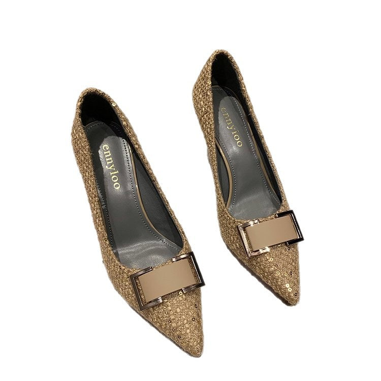Damen elegante spitze Pumps mit glamourösem Schleifenakzent EB
