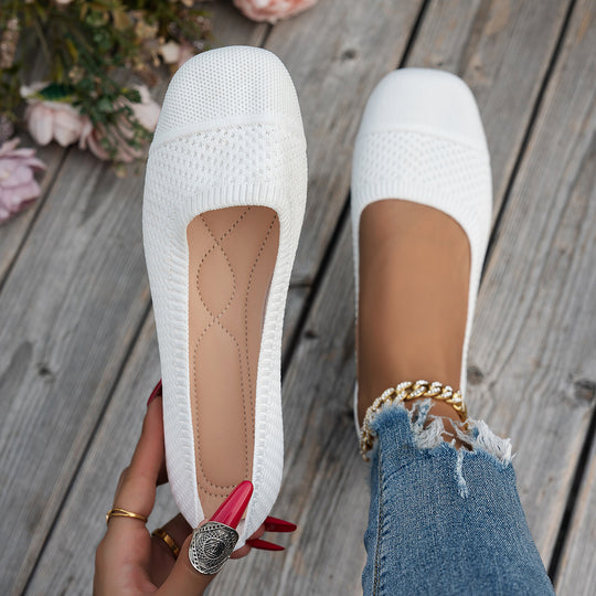 Damen atmungsaktive Slip-On Ballerinas mit flexiblem Netzdesign EB