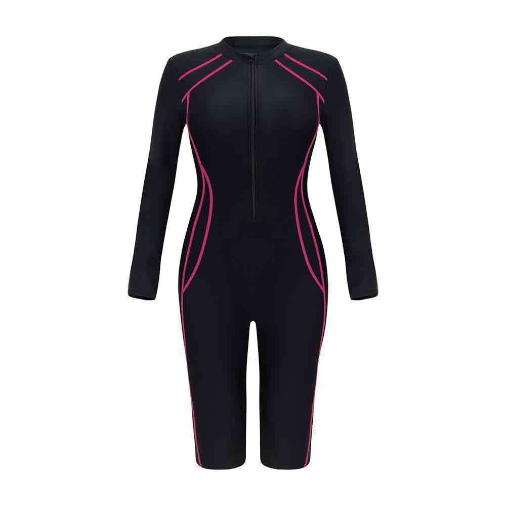 Damen Sportlicher Langarm-Schwimmanzug mit Reißverschluss EB