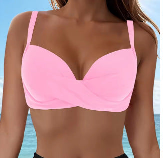 Damen Elegantes Bikinioberteil mit Wickeldesign EB