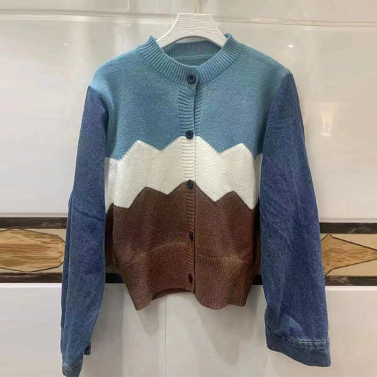 Damen Trendige Strickjacke mit modernen Farbakzenten EB