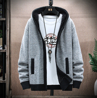 Herren Strickjacke mit asymmetrischem Reißverschluss und praktischen Taschen EB