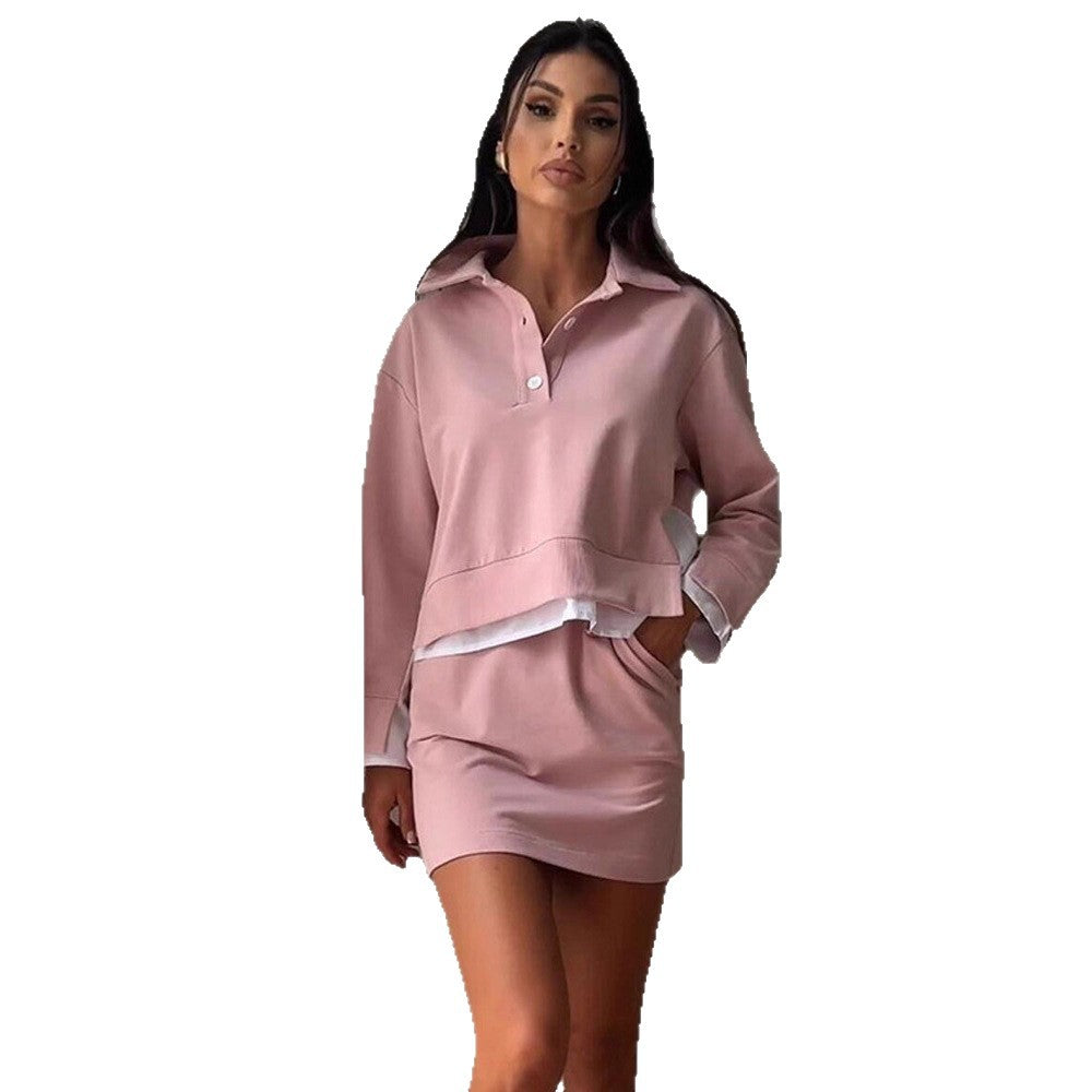 Damen sportliches Set mit Crop-Oberteil und Minirock EB