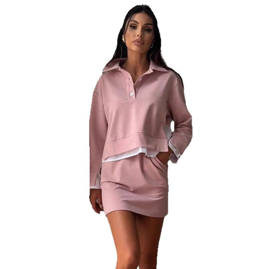 Damen sportliches Set mit Crop-Oberteil und Minirock EB