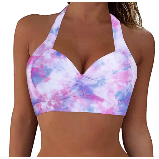 Damen Sportliches Bikinioberteil mit tiefem Ausschnitt und Halter-Design EB
