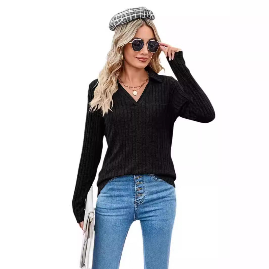 Damen Elegantes pullover mit strukturiertem Design EB