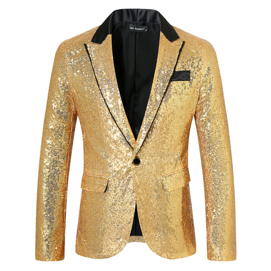Herren Glamouröser Paillettenblazer EB