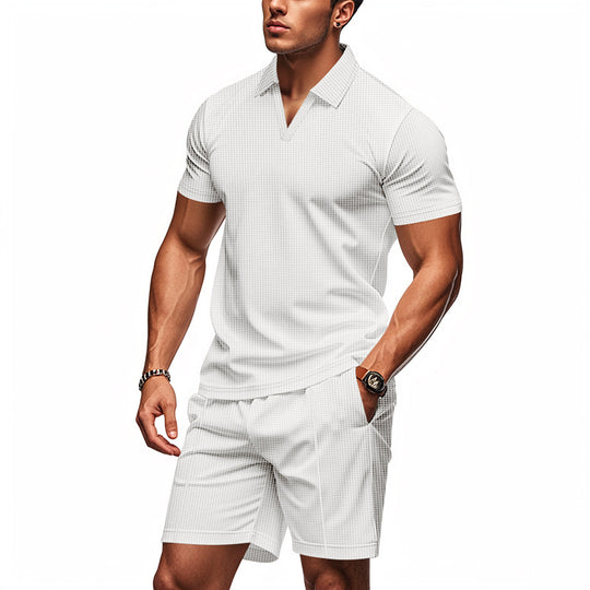 Herren elegantes Freizeit-Set mit zeitgenössischem Design und atmungsaktiver Baumwolle EB