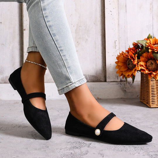 Damen Elegante Slingback-Ballerinas mit modischem Perlen-Detail EB