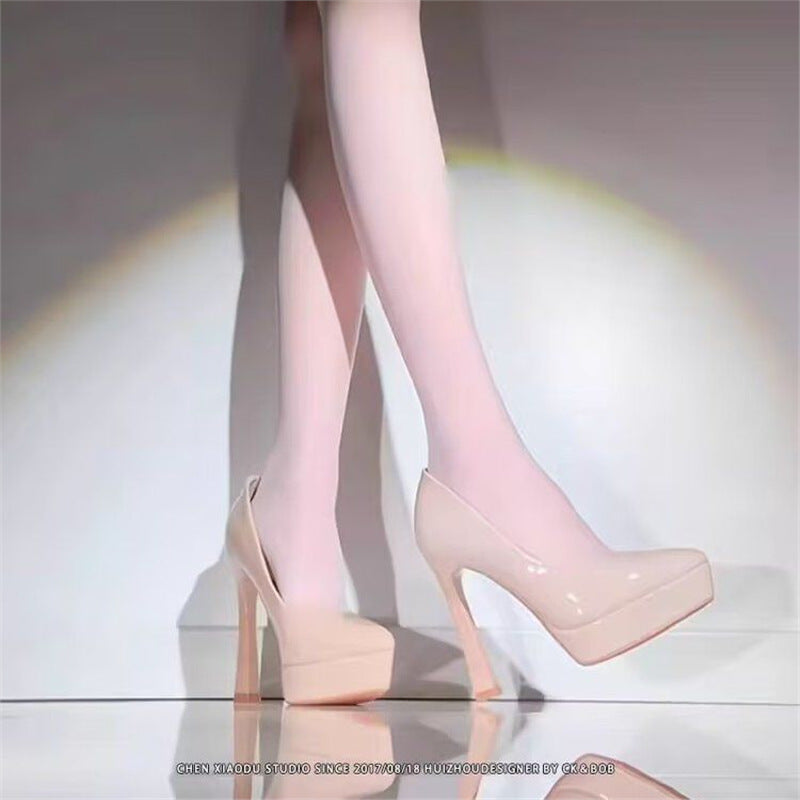 Damen elegante High Heel Pumps mit glänzender Lackoberfläche EB