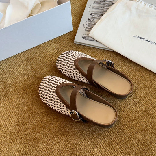 Damen Komfortable Clogs mit modischem Flechtmuster und anpassbarem Riemen EB