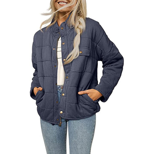 Damen Steppjacke mit dekorativem Knopf EB