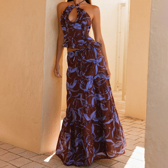 Damen Blusenkleid mit floralen Details EB