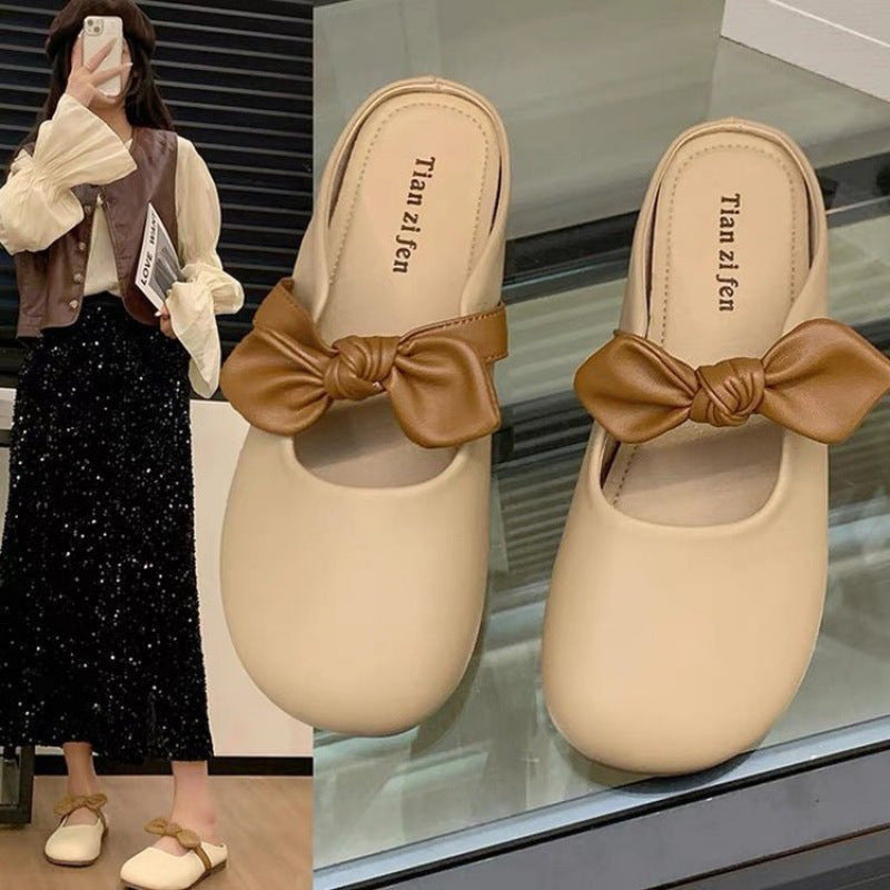 Damen Komfortable Slipper mit modischer Schleifenverzierung EB