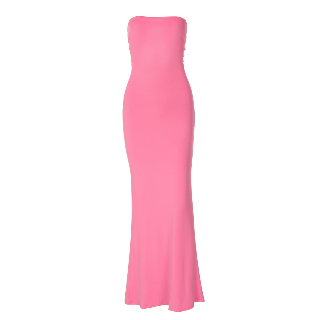 Damen Figurbetontes Maxikleid ohne Träger EB