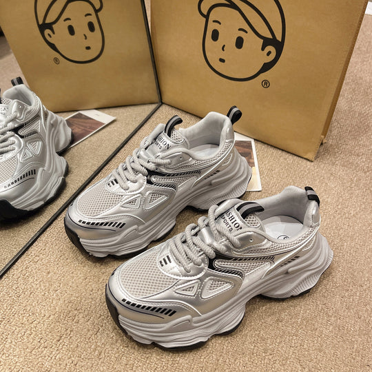 Damen Sportliche Sneakers mit atmungsaktivem Netzmaterial und rutschfester Sohle EB