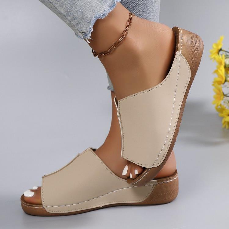 Damen entspannte Zehentrenner-Sandalen mit weichem Fußbett EB