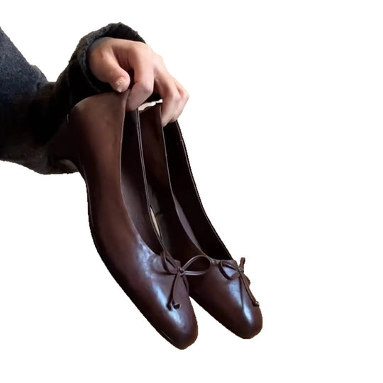 Damen elegante Ballerinas mit stabiler Sohle und dekorativem Schleifenakzent EB