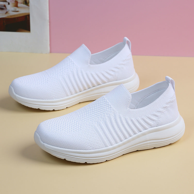 Damen nan atmungsaktiver Strick-Slipper mit viskoelastischer Innensohle und flexibler Gummilaufsohle EB